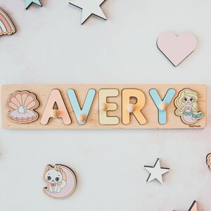 Natural Wooden Puzzle Baby Name Puzzle with Pegs Custom Gifts For Kids 1st Birthday Montessori Toys Premium Quality Toy Nursery Decor image 1