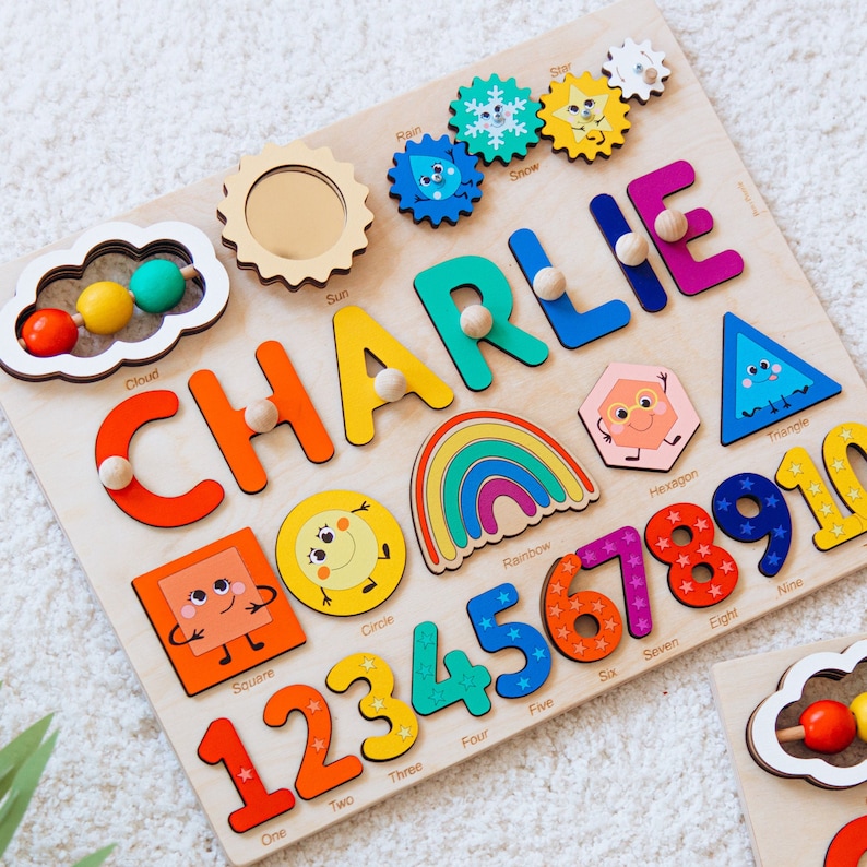 Educational Montessori Board For Kids Customized Busy Board Activity Toys 1st Birthday Gift Wooden Sensory Toys Custom Niece Gift image 1