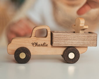 Custom Wooden Toy Cars Custom Truck With Name Sensory Toys For Toddlers Wooden Truck Toy Nursery Decor Boy 1st Birthday Gift Mini Toy Car