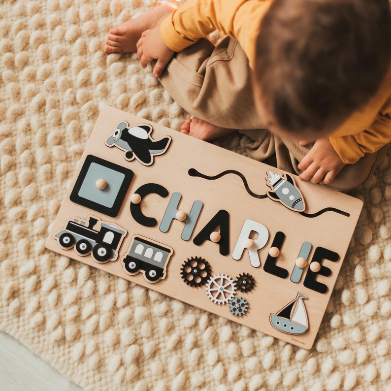 Baby Boss Busy Board Personalized Name Puzzle One Year Old Toy 1st