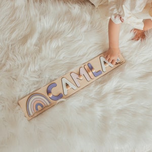 Wooden Name Puzzle by BusyPuzzle Toddler Toys Baby Girl Gifts Gift for Kids Baby First Christmas Gift Birthday Gifts image 2