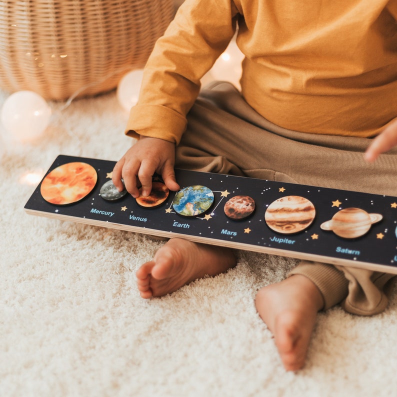 Wooden Solar System Puzzle, Christmas Gifts For Kids 