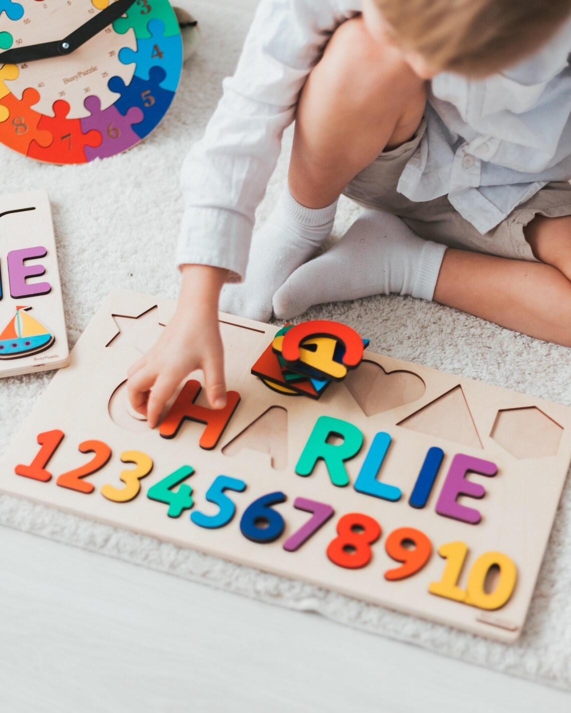 Personalized Wooden Name Puzzle by BusyPuzzle for Baby Kids Etsy