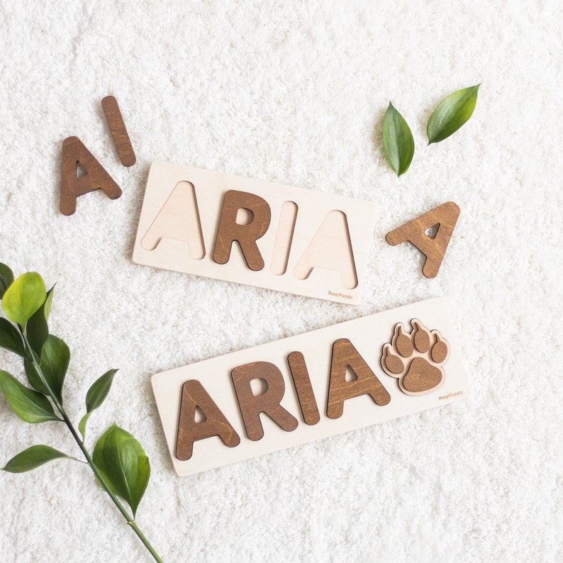 Baby Wood Toy Name Puzzle Birthday Gift Girl Wooden Name Etsy