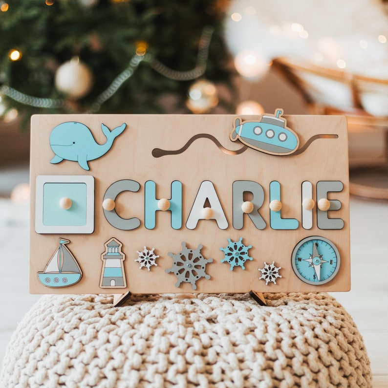 Custom Name Busy Board Personalized Puzzle Busy Board for Baby Boy 1st