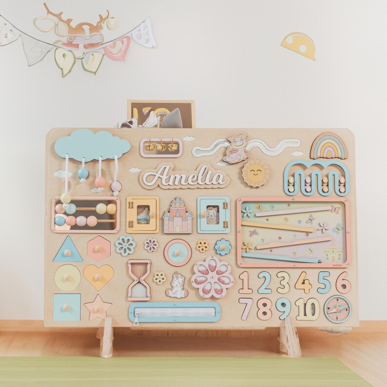 LARGE Busy Board 1 2 3 Years Old Gift Montessori Toys for Kids