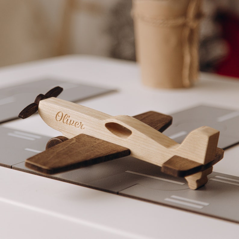 Personalized Toy Helicopter With Helipads. Baby Boy Gift. Wooden Toy Plane. Toddler Toys. Birthday Boy. Keepsake Easter Gifts For Kids. image 5