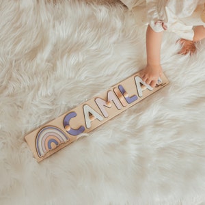 Baby Name Puzzle, 1st Birthday Gift, 1 Year Old Boy, Montessori Toddler Toys, Custom Wooden Name Puzzle, First Christmas Gift Personalized image 6