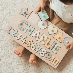 Name Puzzle Baby, Educational Toy With Numbers, Personalized Gift For Toddler, Wooden Toys For Kids, 2nd Birthday Boy Gift, Montessori Toys imagem 8