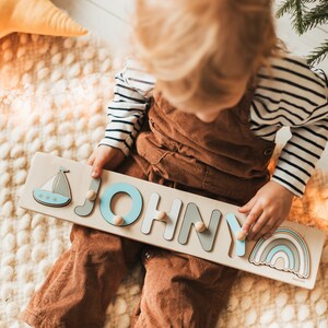 Baby Boy Gift Personalized New Christmas Gifts for Kids Wooden Toddler Toys and Games Montessori Toy 1 Year Old Custom Nursery Decor image 4