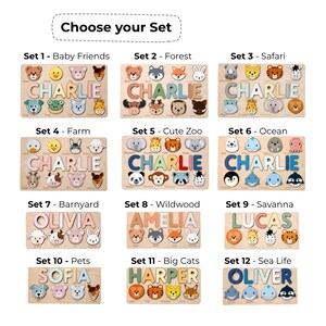 Baby Girl Name Puzzle, Personalized Puzzle With Farm Animals, 3 Years Old, Christmas Gifts For Kids, Wooden Toddler Toys, Montessori Board image 2