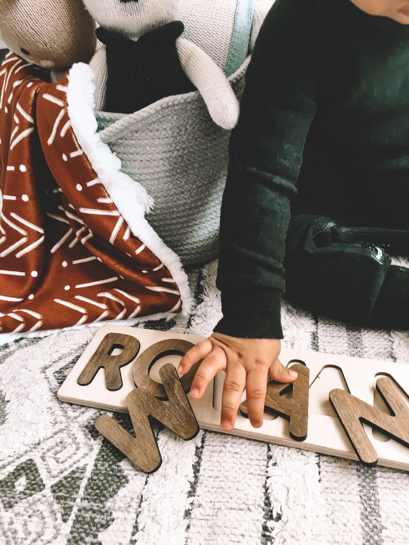 Baby Wood Toy Name Puzzle Birthday Gift Girl Wooden Etsy