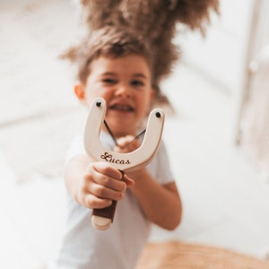 Wooden Sling Shot Sets for Kids Easter Gifts for Preschooler Waldorf Toys image 3