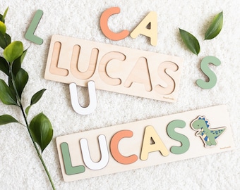 Unique Wooden Personalized Name Puzzle 1st Birthday Name Puzzle Montessori Toddler Toys Sensory Toys 1 Year Old Gift Nursery Decor