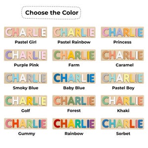 Baby Girl Name Puzzle, Personalized Puzzle With Farm Animals, 3 Years Old, Christmas Gifts For Kids, Wooden Toddler Toys, Montessori Board image 8