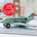 Wooden Toy Plane With Name Sensory Activity Toys Handmade Custom Airplane Christening Gift Montessori Toys For Toddlers Kids Pretend Play product logo