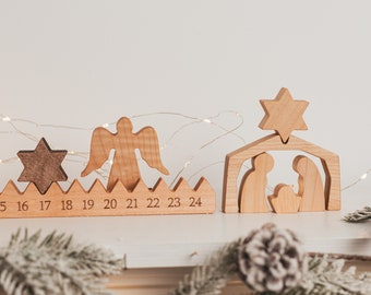 Wooden Advent Calendar. Nativity Scene. Baby First Christmas. Holiday Home Decor. Advent Activity Cards. Christmas Ornaments. Christmas Gift