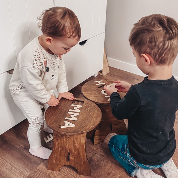 wooden baby stool