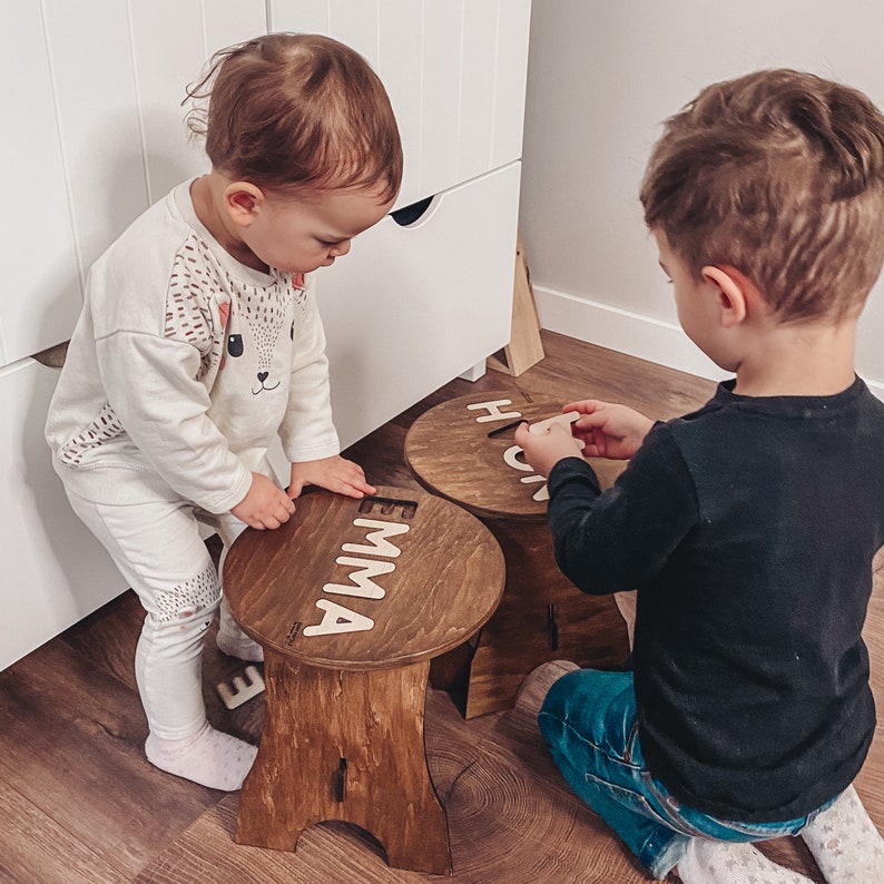 Name Puzzle Stool, Childs Bench, Kids Step Stool, Baby Gift, Personalized Baby, Wooden Chair, Christmas Gifts For Kids 