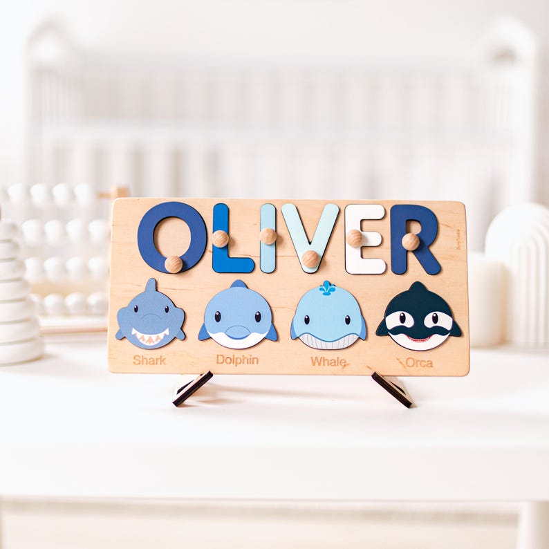 Baby Girl Name Puzzle, Personalized Puzzle With Farm Animals, 3 Years Old, Christmas Gifts For Kids, Wooden Toddler Toys, Montessori Board image 10
