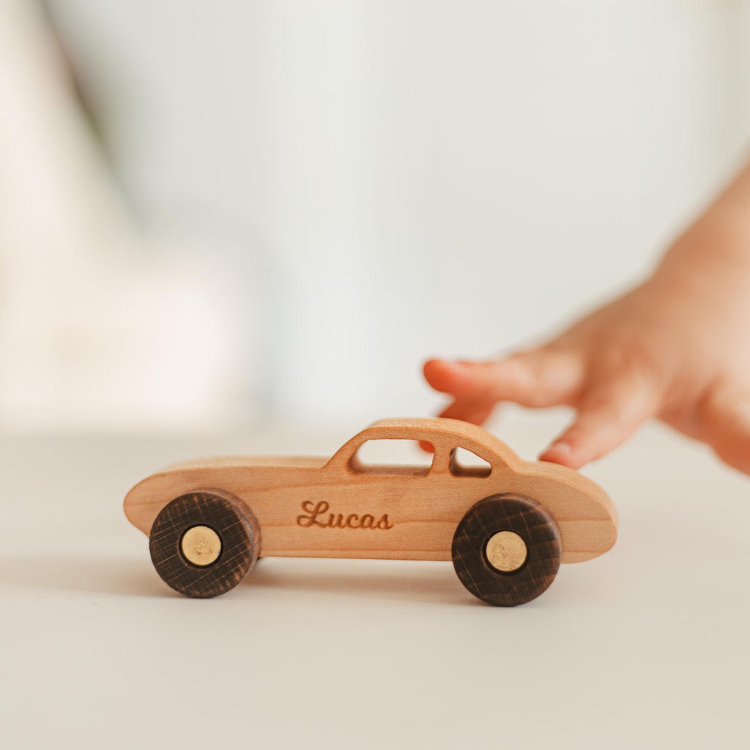 Personalized Wooden Car Toy for Boys Set of 1 3 5 Colored Cars First ...