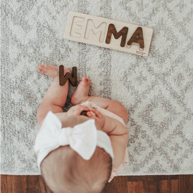 Baby Wood Toy Name Puzzle Birthday Gift Girl Wooden Name Etsy