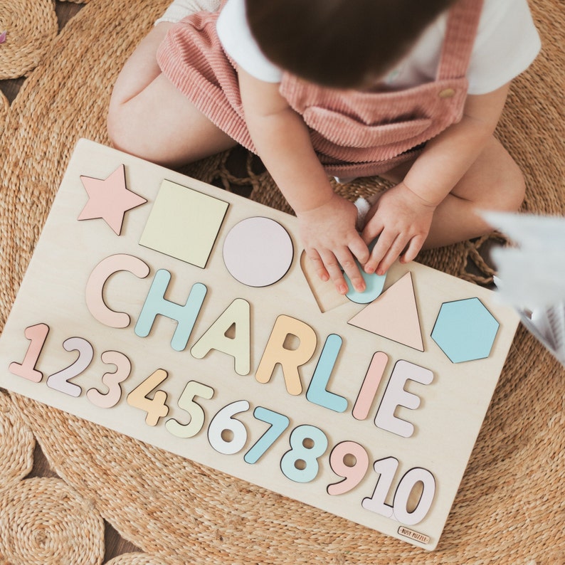 Name Puzzle With Pegs at Extra Charge Busy Puzzle Montessori Etsy