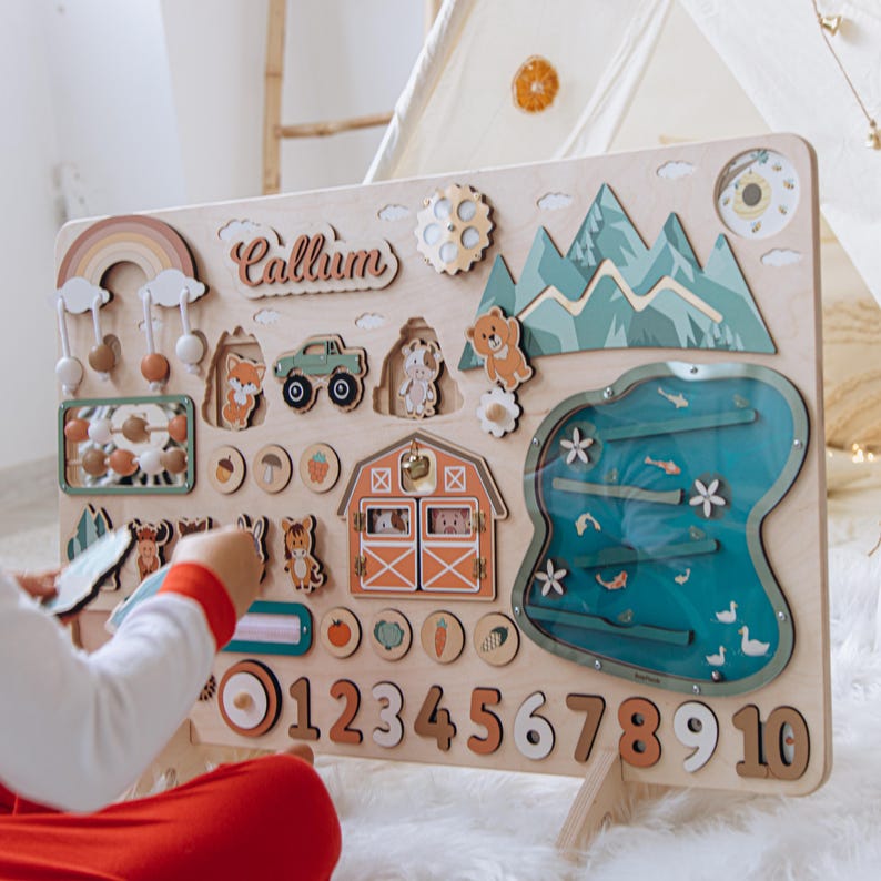 LARGE Busy Board 1 2 3 Years Old Gift Montessori Toys for Kids