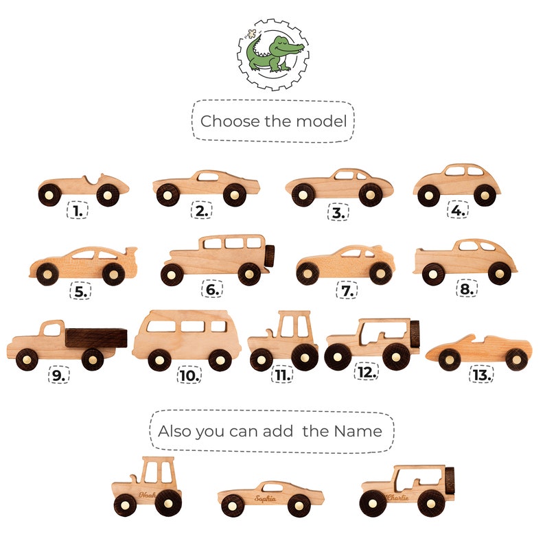Custom Wooden Toy Cars, Collect Busy Puzzle Cars, Baby Boy Gift Personalized, Montessori Sensory Toddler Toys, Custom Truck With Name image 6