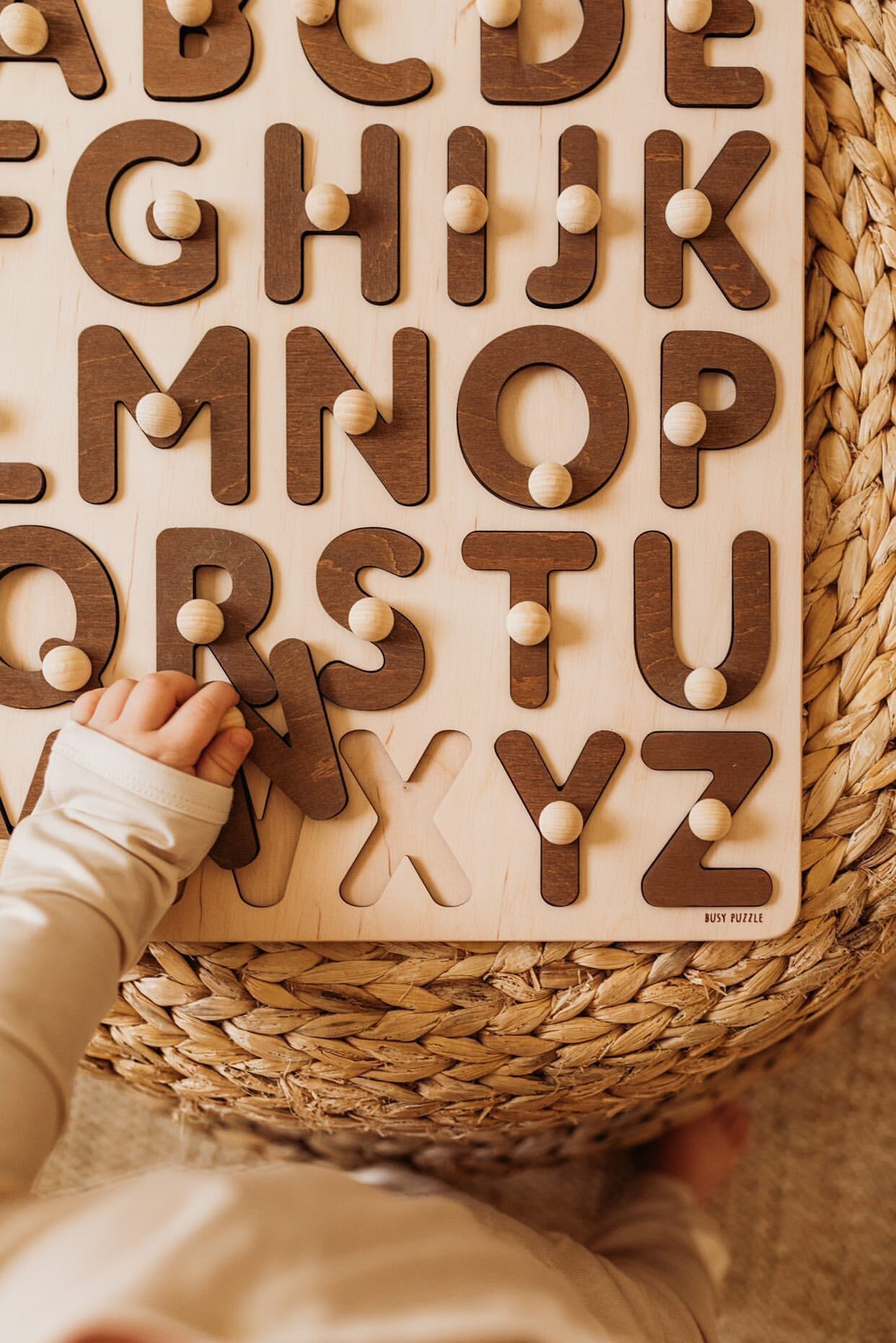 Natural Wooden Alphabet Puzzle | Etsy