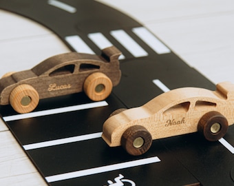 Wooden Toy Cars Collect Busy Puzzle Cars Montessori Sensory Toddler Toys Custom Truck With Name First Birthday Gift Baby Boy Gift