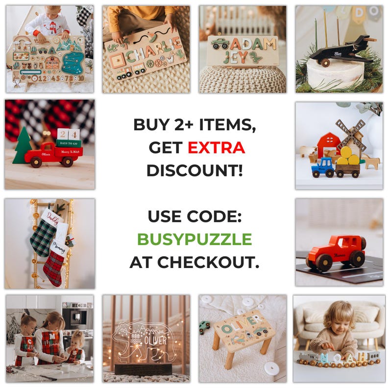 Natural Wood Busy Board Gift for Baby Montessori Busy Board 1 2 3 Year