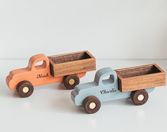 Wooden Cars With Names Handmade Baby Gifts Toy Jeep And Truck 1st Birthday Boy Eco Friendly Toys Custom Wooden Toy Race Car Playroom Decor