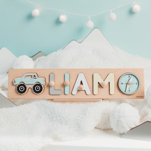 Personalized Name Puzzle With Pegs New Christmas Gifts for Kids Wooden Toys Baby Shower Custom Toddler Toys First Birthday 1st Gifts image 5