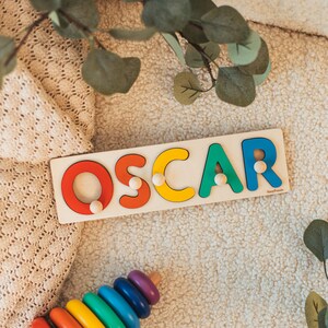 Natural Wooden Puzzle Baby Name Puzzle with Pegs Custom Gifts For Kids 1st Birthday Montessori Toys Premium Quality Toy Nursery Decor image 5