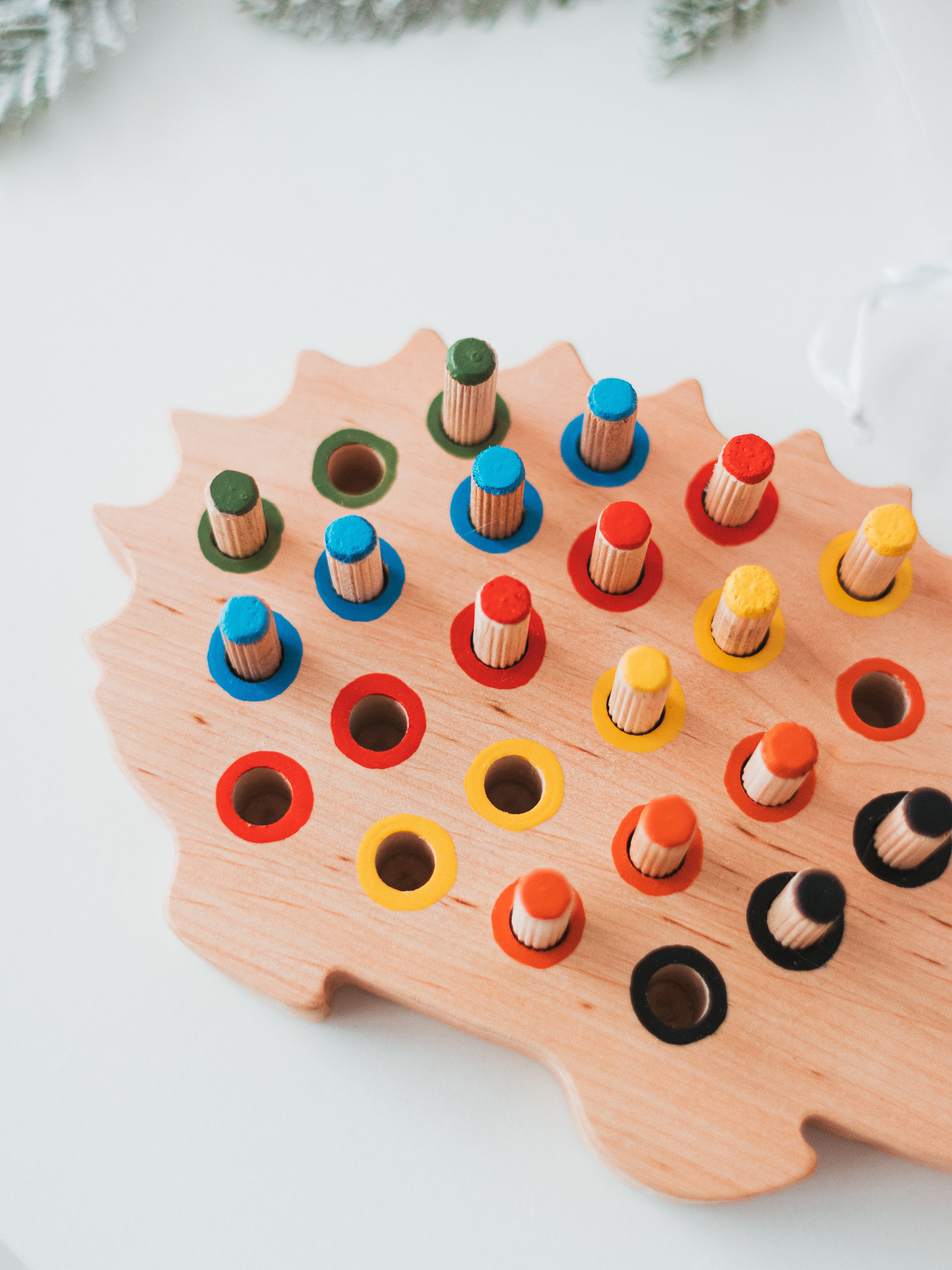 Wooden Toy Montessori Toys Sensory Toys Hedgehog Pegs Etsy