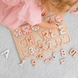 Funny Name Puzzles For Toddlers. Educational Toy 2 Year Old. Baby Girl Easter. Personalized Gift For Kids. Montessori Shapes And Numbers. image 4