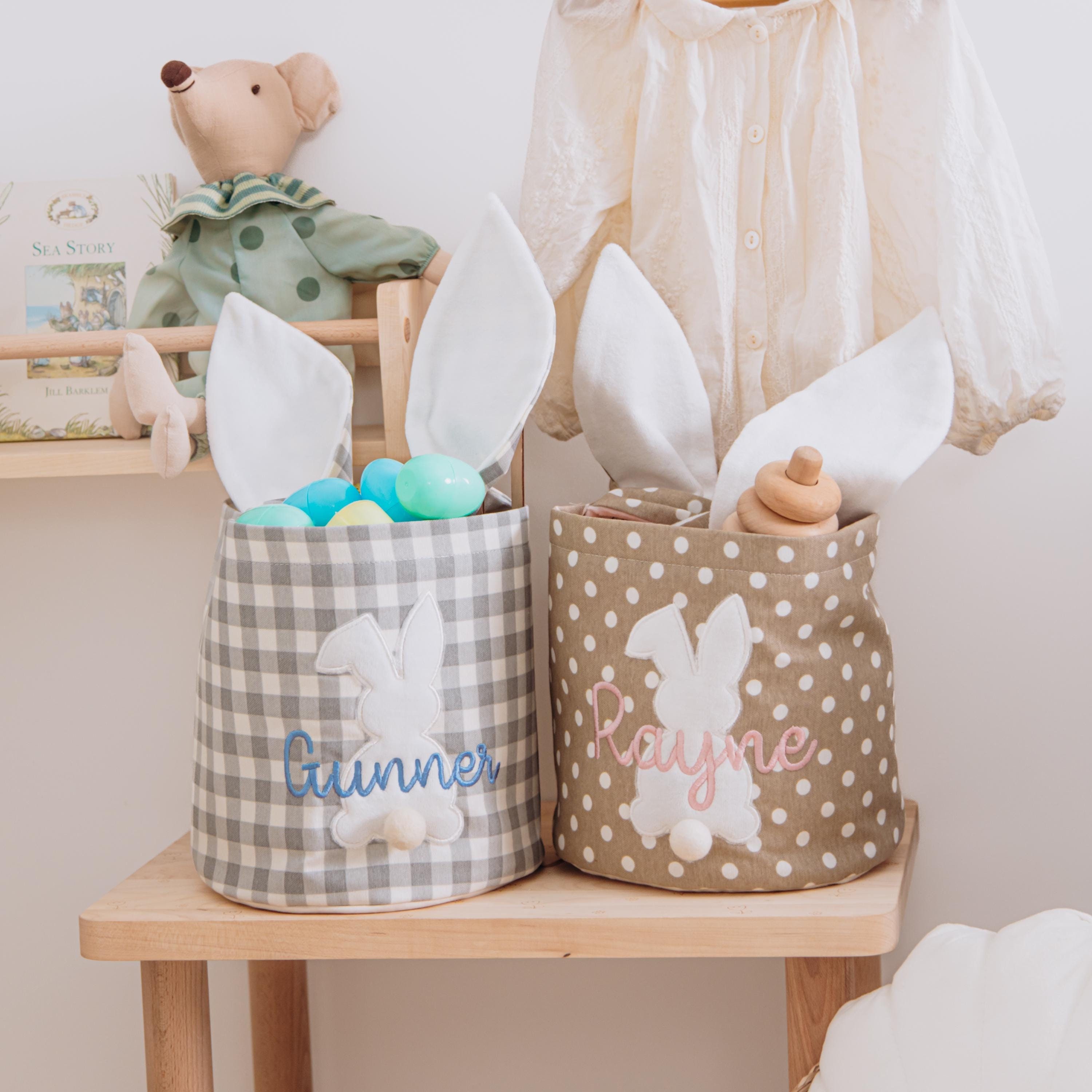 Easter Baskets For Kids,Plush Baskets With Handles,Easter