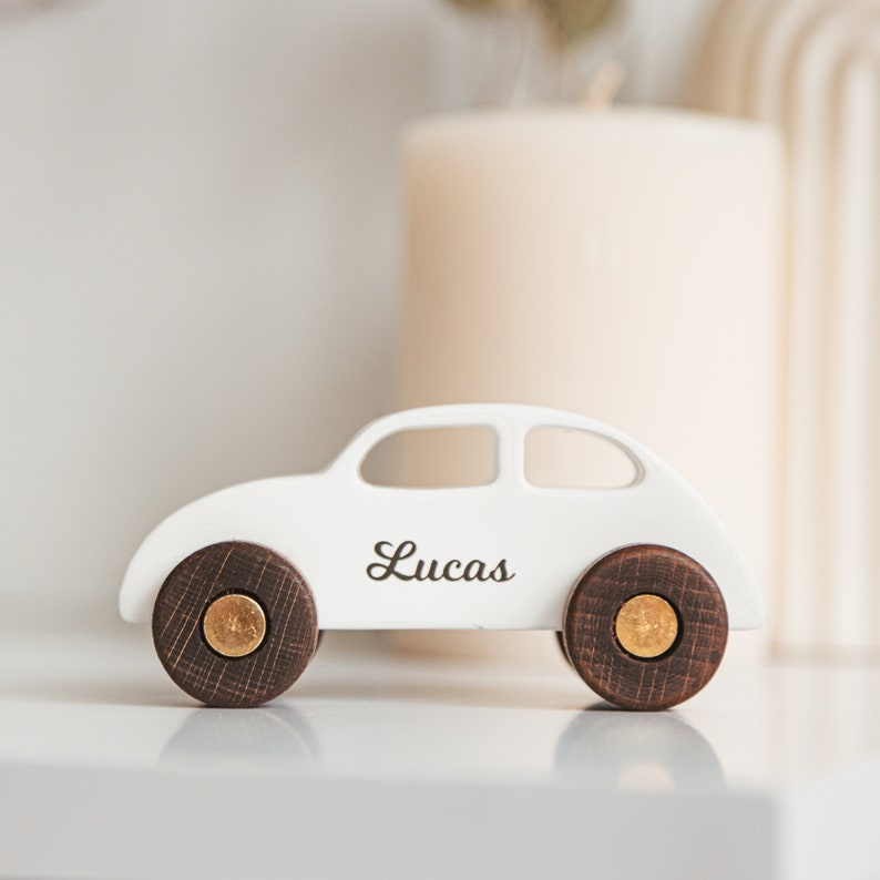 Collect Wooden Cars With Names, Sensory Toys For Toddlers, Baby Birthday Gift, Wooden Truck Toy, Personalized Gift For Kids, First Christmas image 8