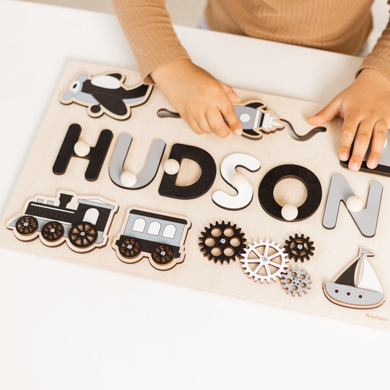 Natural Wood Busy Board Gift for Baby Montessori Busy Board 1 2 3 Year