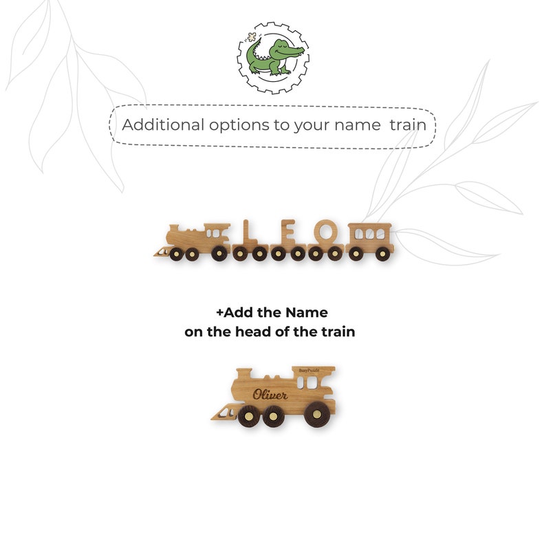 Nombre del tren personalizado con imanes regalo de Navidad niño juguete de madera cumpleaños niño baby shower bautismo regalo recién nacido recuerdo regalo Pascua imagen 6