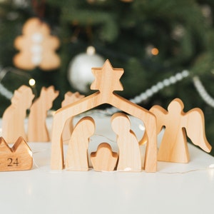 READY TO SHIP Nativity Scene Set. Reusable Advent Calendar For Adult. Christmas Ornament. Holiday Decor Gifts. Christmas Countdown.