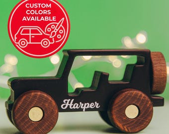 26 car designs available  1st Birthday gift  Toddler toy jeep  Personalised baby boy gifts  Wooden kids toys with name  First Christmas gift