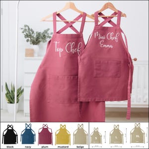 Personalized Aprons For The Whole Family. Mothers Day Gift For Mom & Grandma. Matching Aprons With Embroidered Names. Mom and Daughter Gift.