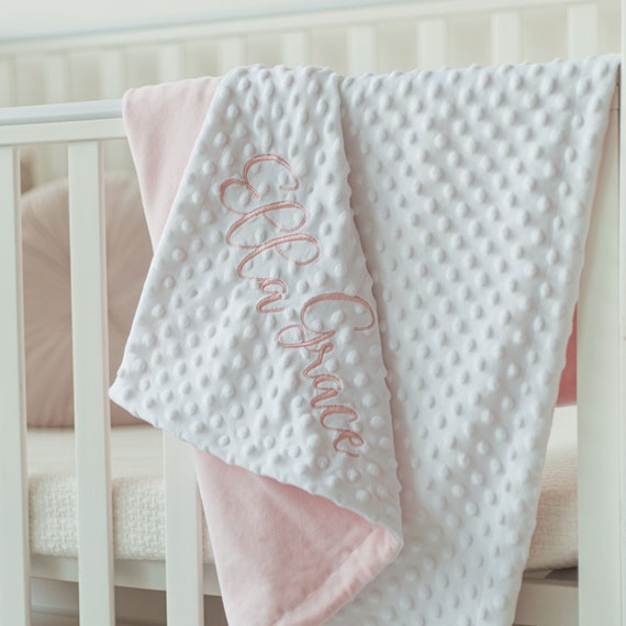 Coperta per neonata, regalo di battesimo personalizzato, coperta Minky  personalizzata con nome, coperta da ricamo, coperte swaddle, regalo per  baby shower -  Italia