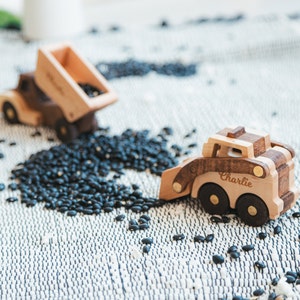 Toy Dump Truck & Crane With Magnet Blocks Cars For Boys Personalized Toy Vehicles Birthday Gift For Kids Wooden Toys Sensory Toys Fidget Toy image 8