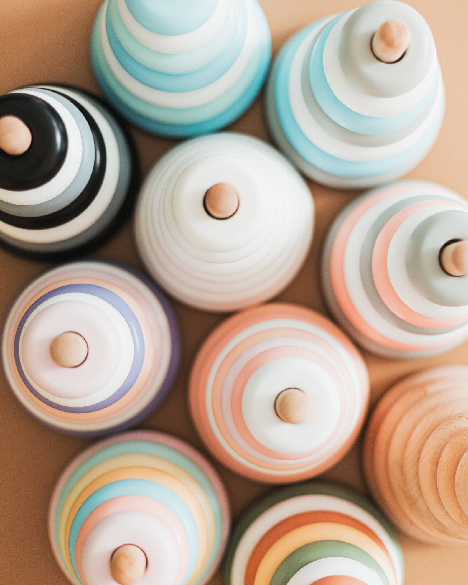 Baby Nursery Decor Khaki Ring Stacker Wooden Baby Toy Etsy