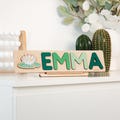 Unique Name Puzzle with Flower Christmas Personalized Gift for Baby and Toddler Natural Wooden Puzzle First Birthday Gift Montessori Toys product logo