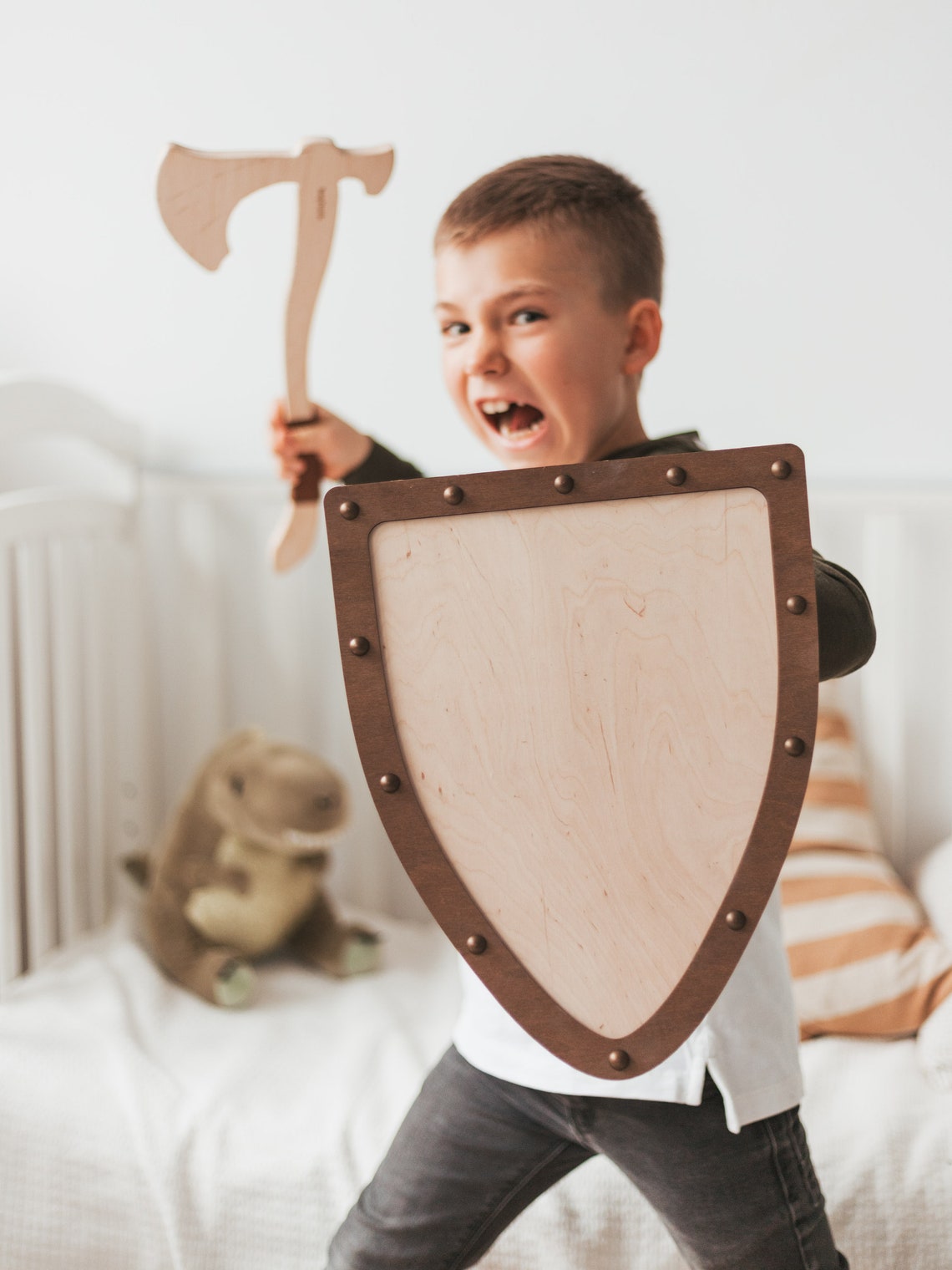 Wooden Toy Shield for Kids Etsy