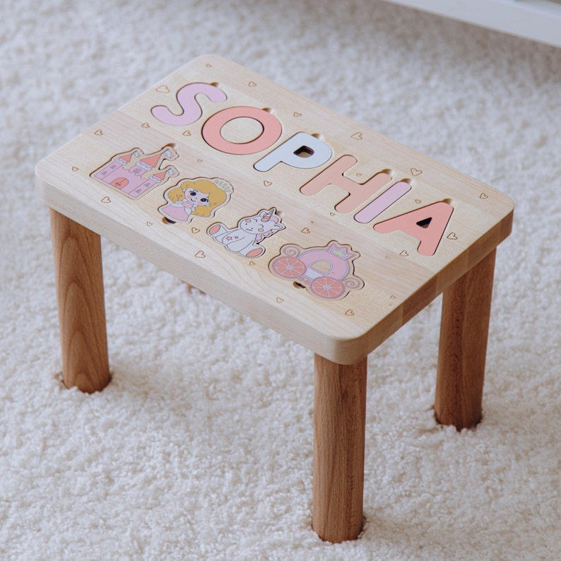 Name Puzzle Step Stool Bench Gifts for Toddlers Stools With Name ...